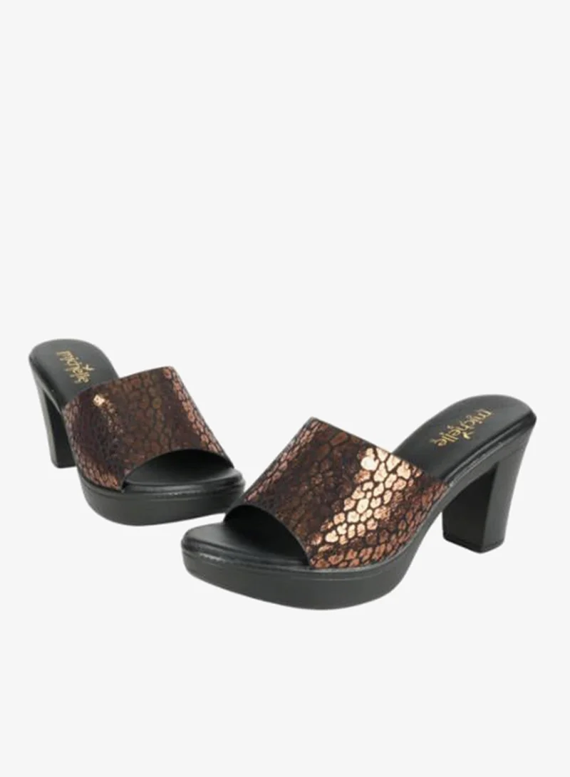 Michelle Morgan Brown 092-2898 Michelle Morgan Ladies Block Heel Sandals 314RC866 Brown for Women | Best Price UAE