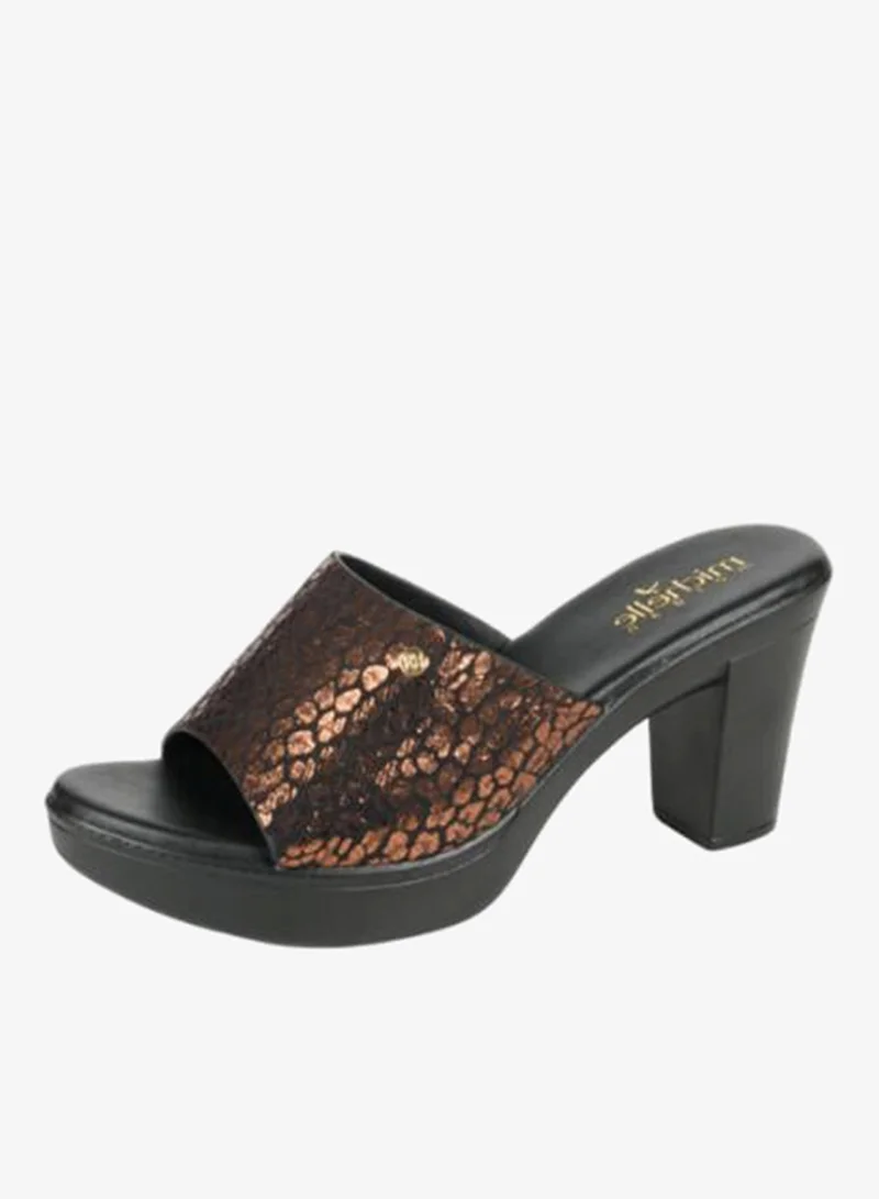 ميشيل مورجان صنادل ميشيل مورغان بكعب عريض نسائي 092-2898 بني