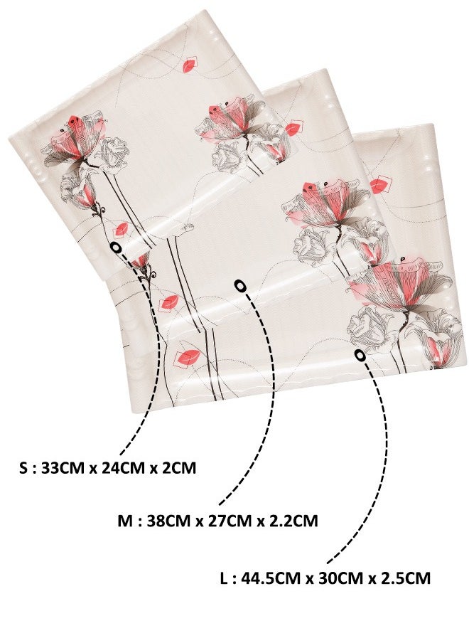 A TO Z Floral Melamine Serving Tray Set – 3 Pcs, Premium Quality, Scratch Resistant & Unbreakable, BPA-Free, 33x38x44.5 cm, Design 214| Dishwasher Safe, Ideal for Daily Use & Parties  - Image 5