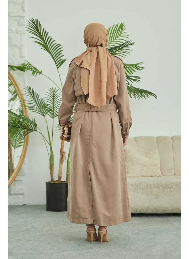 Neways 6625-BELTED Trench Coat Mink