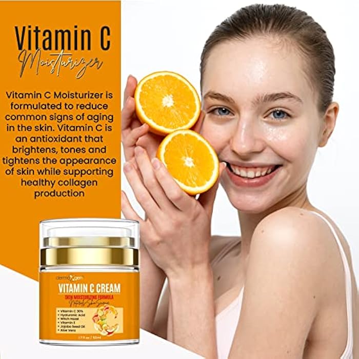 dermaxgen Organic Vitamin C Cream for Face - Deep Hydration Vitamin C Face Moisturizer with Hyaluronic Acid and Vitamins C & E - Anti-Aging Formula to Reduce Wrinkles and Fine Lines - 1.7 Fl Oz - Image 4