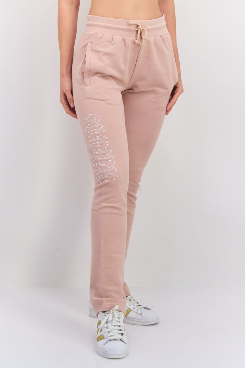 adidas Originals Women Sportswear Fit Brand Logo Training Pants, Tan  - Image 1