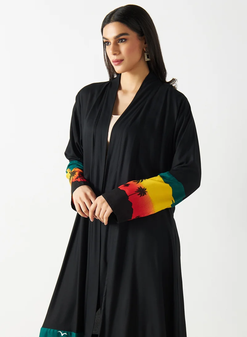 Hadiyath Al Madinah Printed Abaya with Hijab - HM