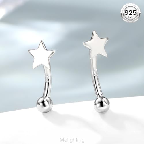 Melighting 16G Star Rook Earring Sterling Silver 925 6 mm Eyebrow Ring Cartilage Earring Helix Rook Piercing Jewelry for Women - Image 3