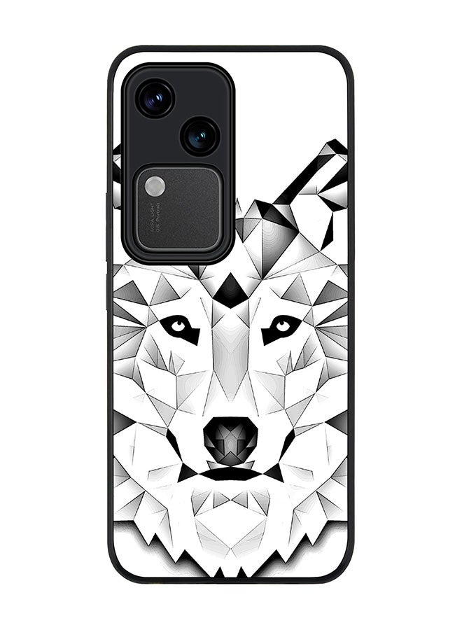 Stylizedd Rugged Black edge case for Vivo V30 5G, Slim fit Soft Case Flexible Rubber Edges Anti Drop TPU Gel Thin Cover -  Poly Wolf - Image 1