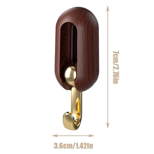 Dravina Set of 4-Brown ABS Wall Hooks Without Drilling | Strong Adhesive Hooks for Home, Kitchen, Bathroom & Office - Waterproof and No Damage to Walls - Image 2