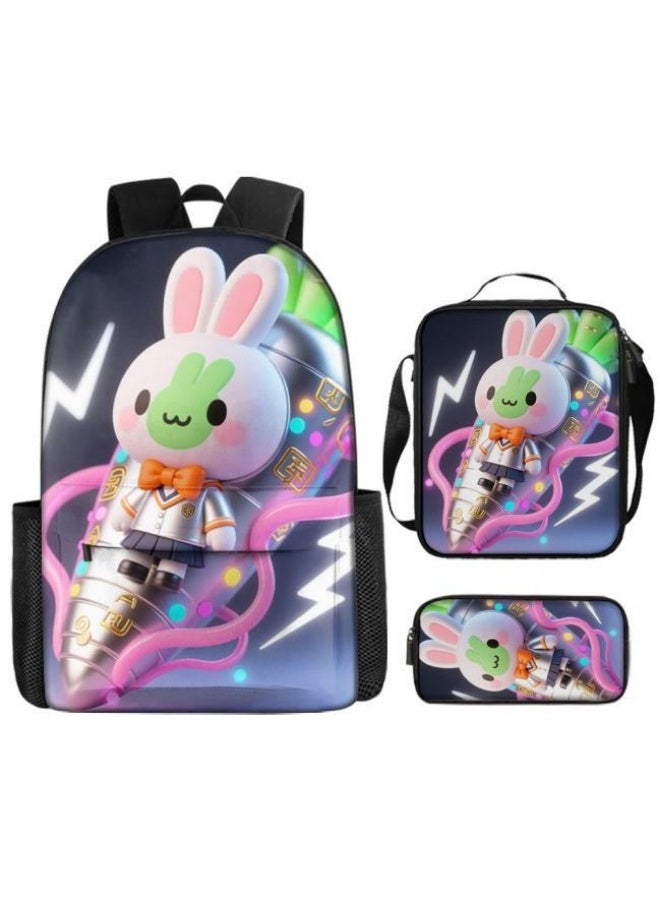 واضح من النار الموضة غير محدودة! حقيبة كرتونية من ثلاث قطع، مناسبة لمجموعة متنوعة من المشاهد للطلاب والمراهقين (متوفرة للطلاب والأطفال والأصدقاء في النزهايات وتسلق الجبال والتعليم وما إلى ذلك) - 83 - Image 5