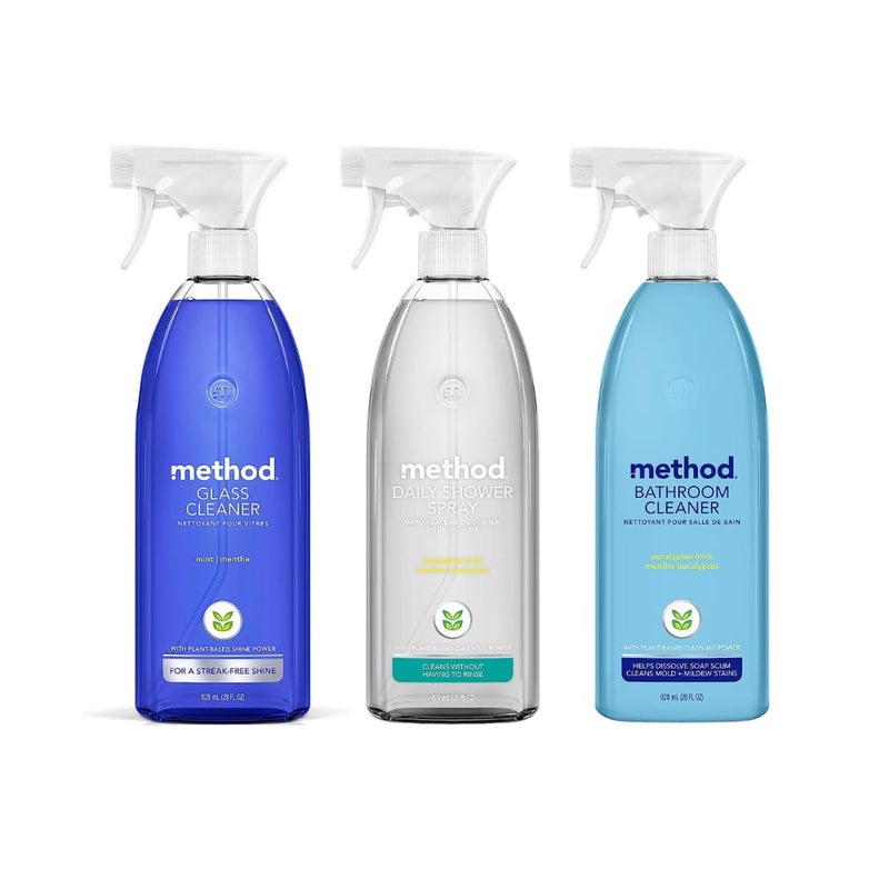 Method بخاخ تنظيف الأسطح الطبيعي بالكامل - 28 أونصة مجموعة متنوعة - (دش، حمام وزجاج) - Image 1