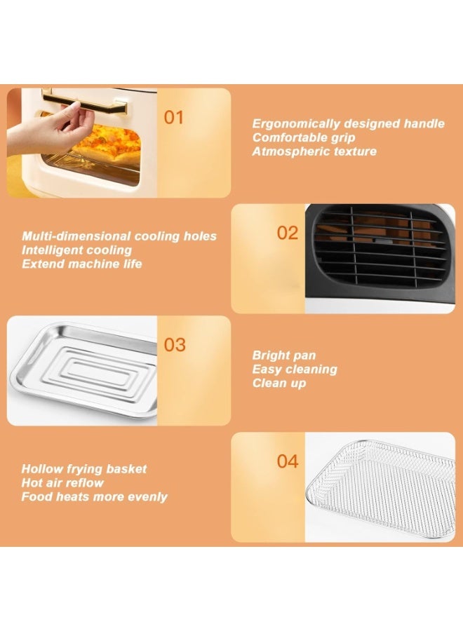 REBENUO 15L Digital Air Fryer Oven With Rapid Air Circulation Oil Free LED Screen Nonstick Basket 60-Minute Timer&Temperature 1400W - Image 4