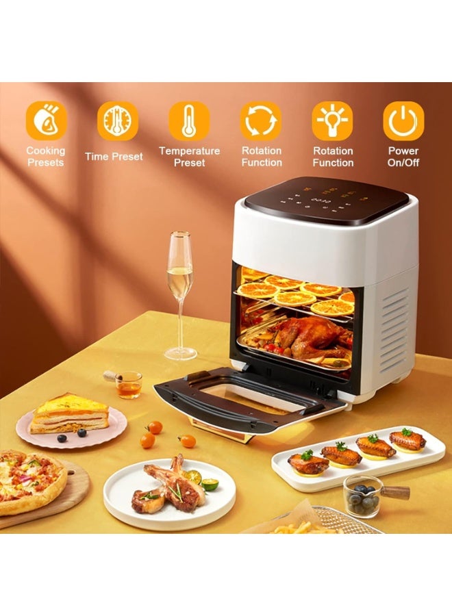 REBENUO 15L Digital Air Fryer Oven With Rapid Air Circulation Oil Free LED Screen Nonstick Basket 60-Minute Timer&Temperature 1400W - Image 3