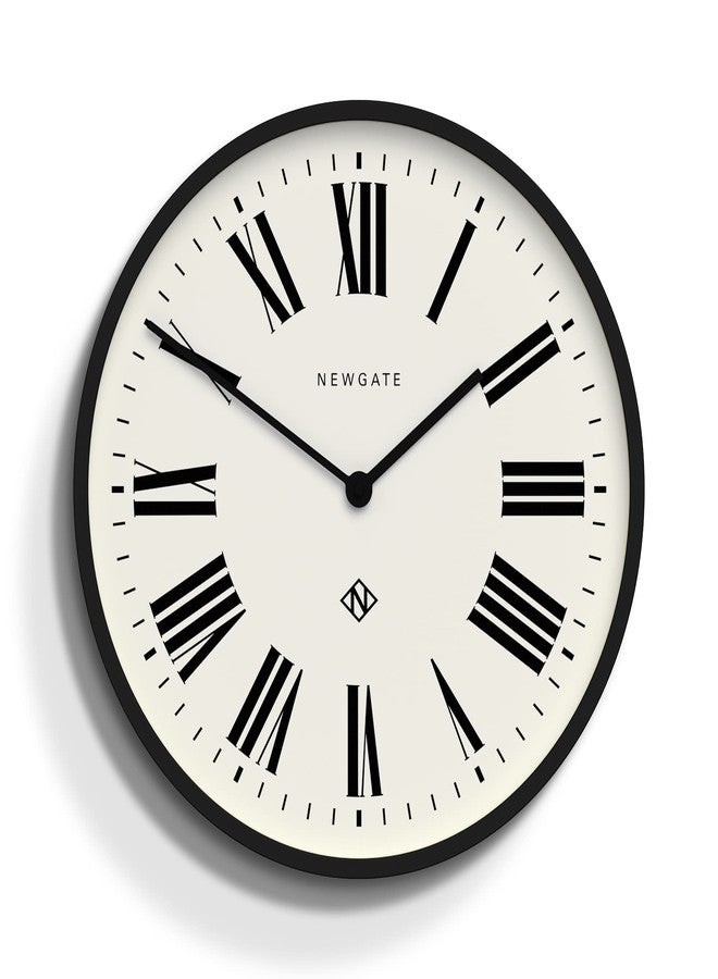 NEWGATE® Number Three Italian Wall Clock | Modern Round Clock | 14.5 inch | Black | Roman Numerals | Ideal for Kitchen, Living Room or Office - Image 1