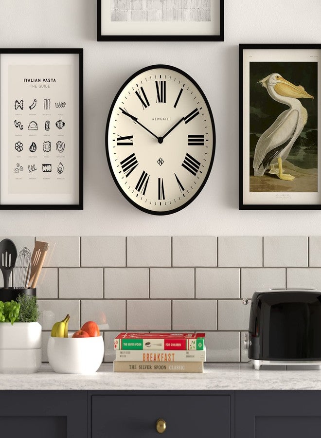 NEWGATE® Number Three Italian Wall Clock | Modern Round Clock | 14.5 inch | Black | Roman Numerals | Ideal for Kitchen, Living Room or Office - Image 4