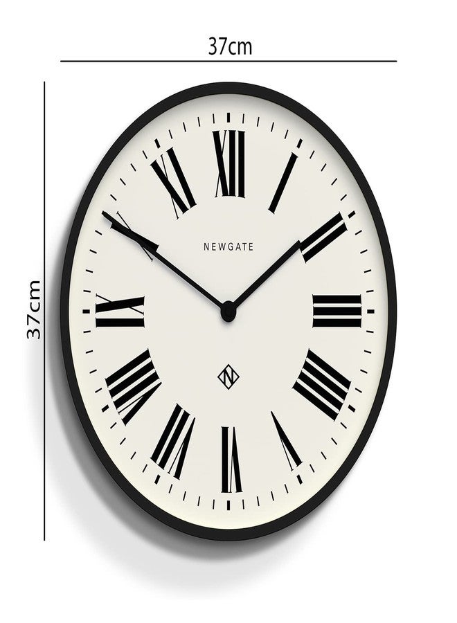 NEWGATE® Number Three Italian Wall Clock | Modern Round Clock | 14.5 inch | Black | Roman Numerals | Ideal for Kitchen, Living Room or Office - Image 3
