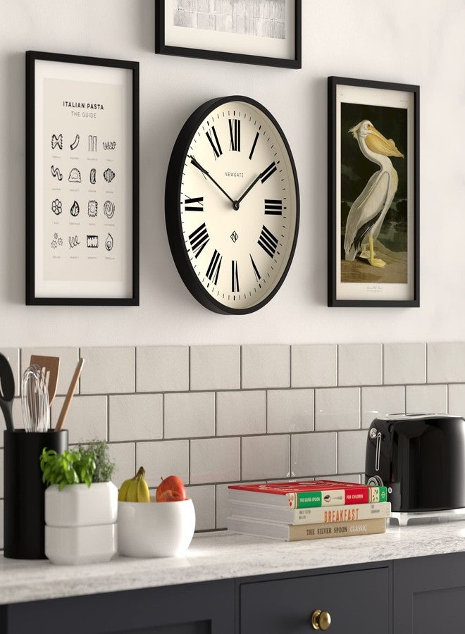 NEWGATE® Number Three Italian Wall Clock | Modern Round Clock | 14.5 inch | Black | Roman Numerals | Ideal for Kitchen, Living Room or Office - Image 5