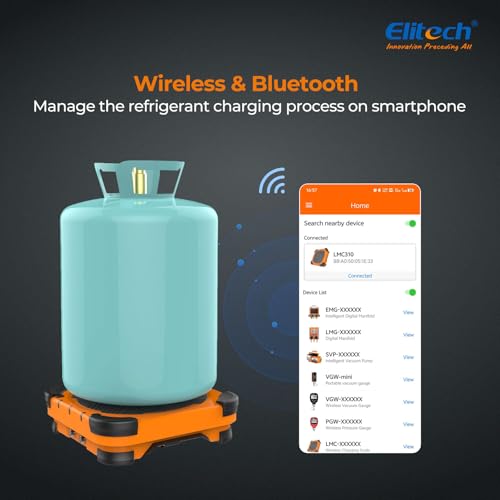 Elitech ميزان شحن الفريون Elitech LMC-210 بسعة 220 رطل لنظام التكييف مع جهاز تحكم عن بعد لاسلكي - Image 3