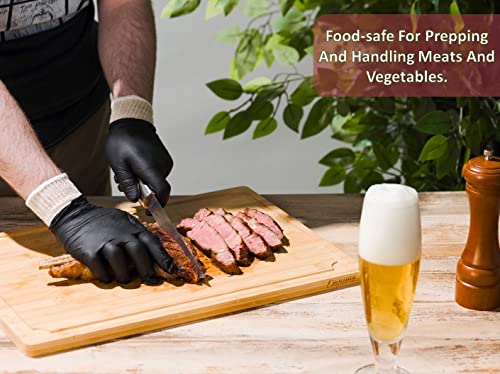 Nechtik BBQ Gloves disposable - 4 Cotton Glove Liners and 100 Disposable Gloves - Machine Washable Cotton Liners - Powder Free, Latex Free Black Nitrile Gloves (100, XL) - Image 5