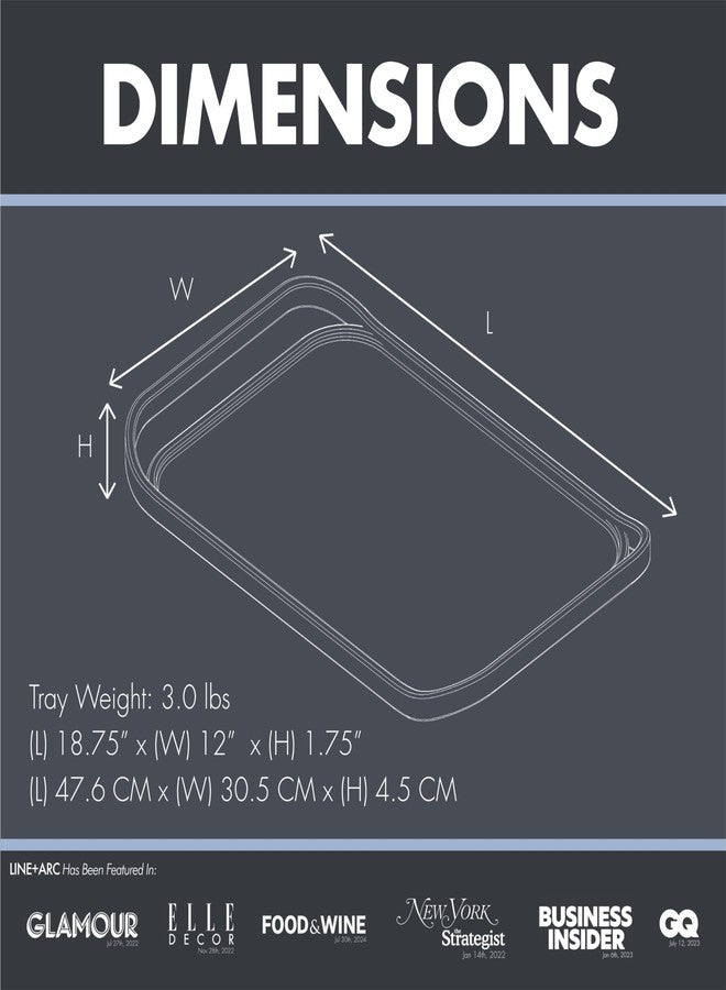 LINE+ARC Waterproof, Easy-to-Clean, 18"x12" Serving Tray Extra Large Handles (Mint) 100% Food-Grade Melamine for Breakfast, Dinner, Bed, Tea, Crafts, Decorative, TV, Couch, Outdoor, Patio - Image 5