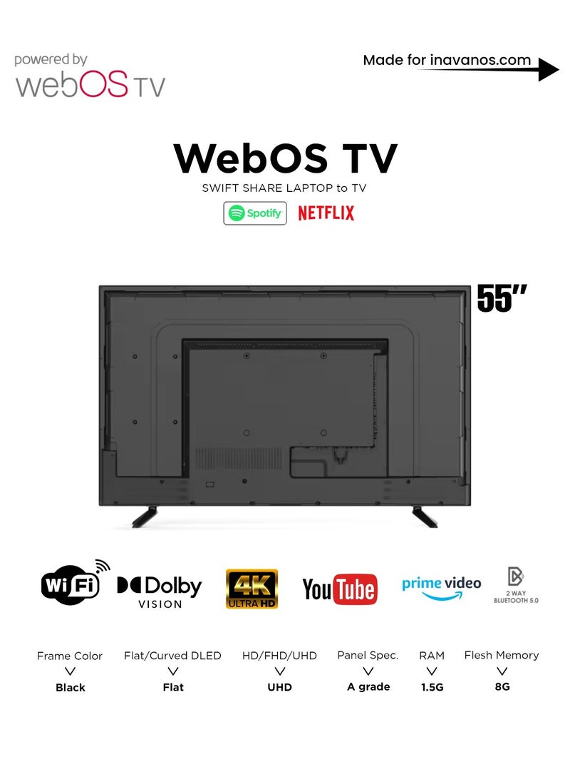 AVANOS 55-Inch Smart LED WebOS TV, 4K UHDR, Air Play, Dolby Audio, Magic Remote  - Image 3