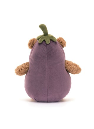 Bartholomew Bear Aubergine 30cm Soft Plush Toy – Adorable Toffee Bear in Removable Aubergine Costume, Cute Stalk Hat, Collectible Plush for Kids and Gifting, Sitting Height 25cm - view 4