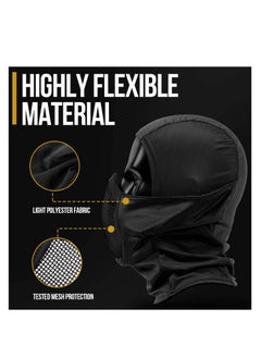 Excefore Balaclava Mesh Mask Ninja Tactical Mask with Full Face Protection Tactical Airsoft Steel Metal Breathable Balaclava Mesh Mask for Outdoor Cycling Hunting  - Image 3