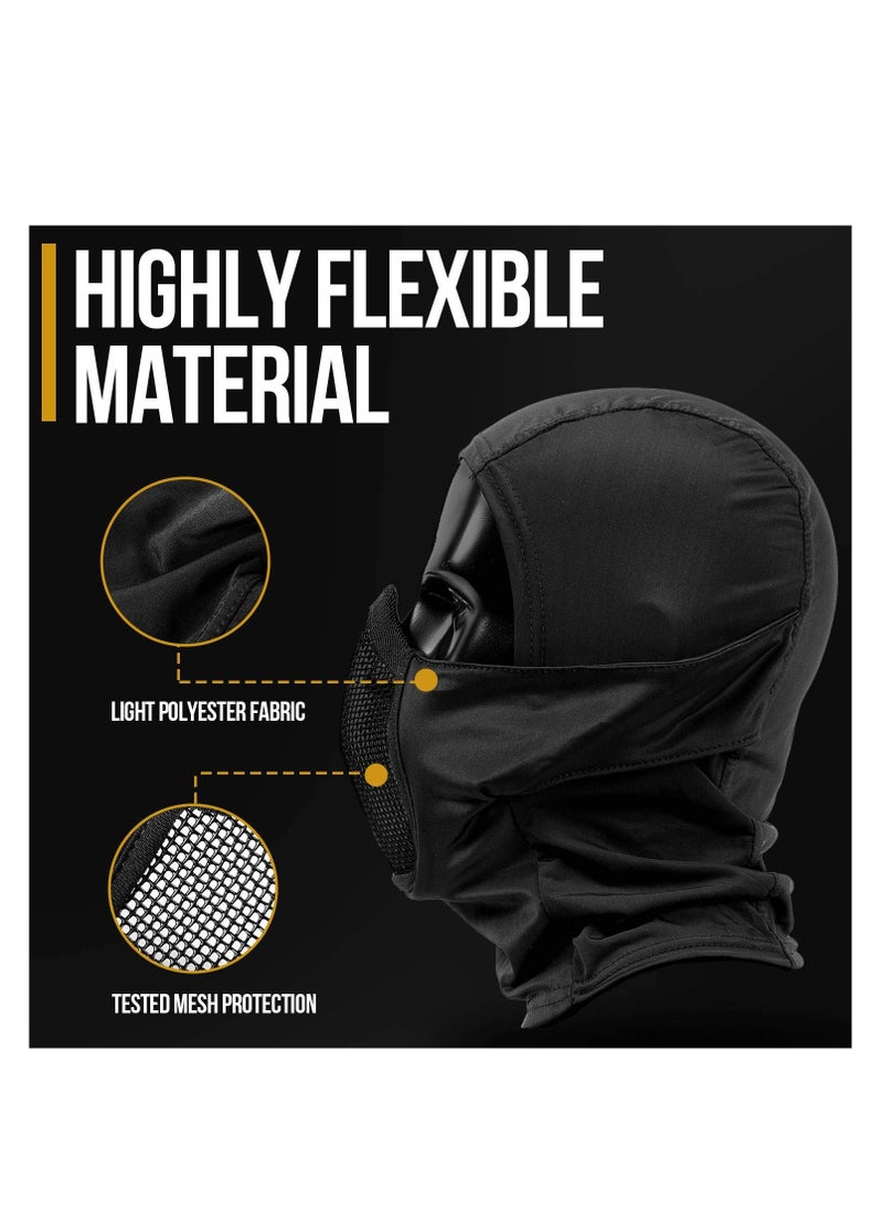 Excefore Balaclava Mesh Mask Ninja Tactical Mask with Full Face Protection Tactical Airsoft Steel Metal Breathable Balaclava Mesh Mask for Outdoor Cycling Hunting  - Image 3