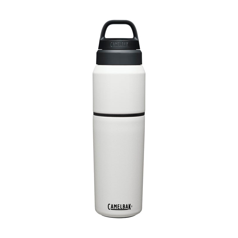 CamelBak MultiBev Water Bottle & Travel Cup – Vacuum Insulated Stainless Steel – White – 22oz bottle & 16oz cup - Image 3