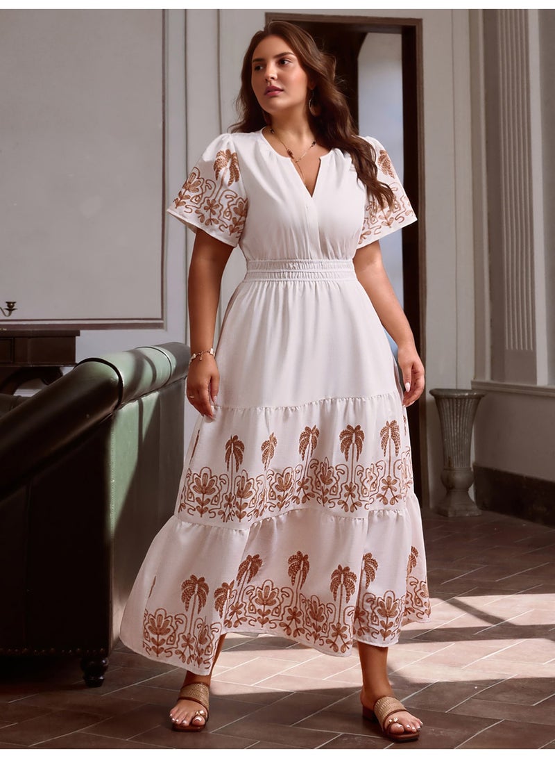 SIMPLEE Women's Summer Elegant DressLight & Comfortable Lightweight Cotton Blend Perfect for Outings - Image 4
