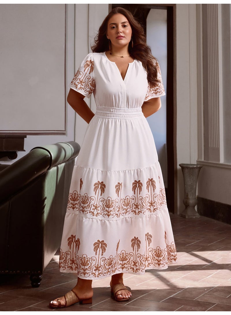 SIMPLEE Women's Summer Elegant DressLight & Comfortable Lightweight Cotton Blend Perfect for Outings - Image 5