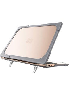 Procases Protective Case For 13.5" Microsoft Surface Laptop 5 4 3 With Metal Palm Rest Heavy Duty Slim Hard Shell Cover With Foldable Kickstands Grey  - Image 1