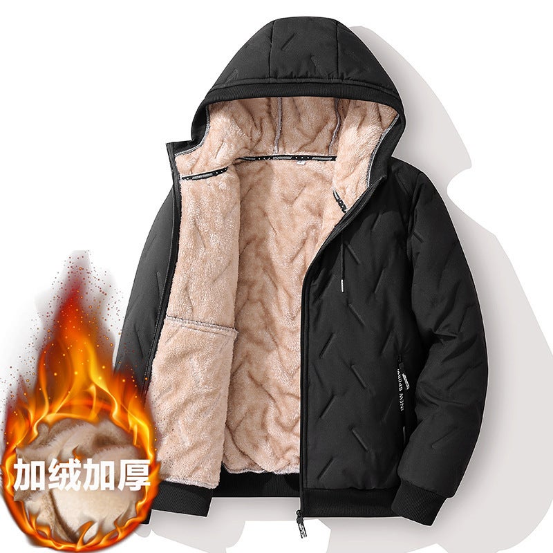 New Winter Cotton-Padded Coat Men'S Comfortable Down Cotton-Padded Jacket Fleece-Lined Thick Warm Lapel Cotton-Padded Jacket Men'S Jacket - Image 2