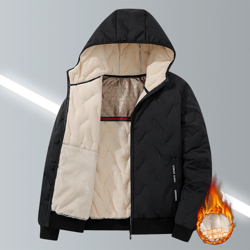 New Winter Cotton-Padded Coat Men'S Comfortable Down Cotton-Padded Jacket Fleece-Lined Thick Warm Lapel Cotton-Padded Jacket Men'S Jacket - Image 3