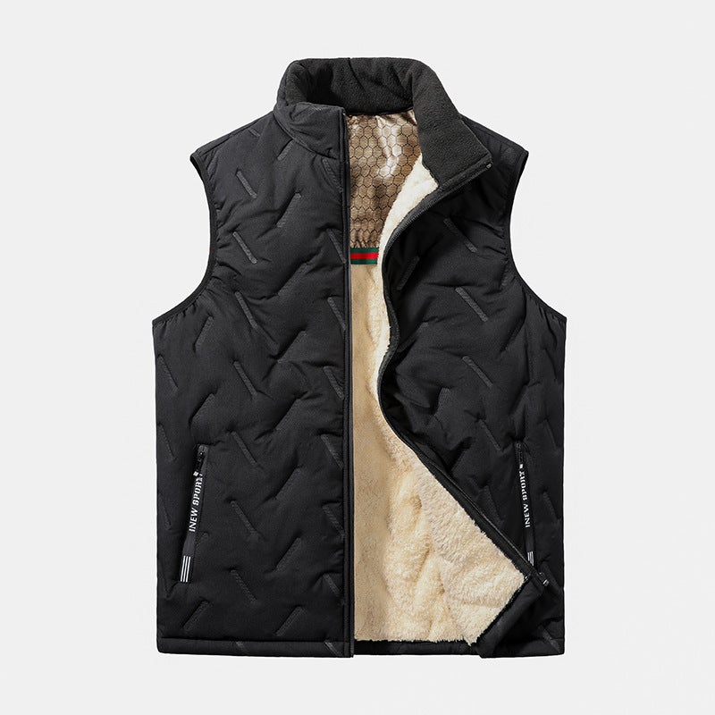 New Winter Cotton-Padded Coat Men'S Comfortable Down Cotton-Padded Jacket Fleece-Lined Thick Warm Lapel Cotton-Padded Jacket Men'S Jacket - Image 1