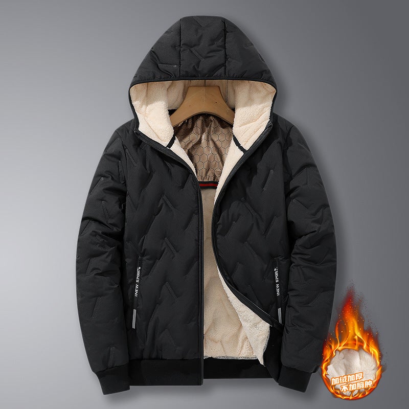New Winter Cotton-Padded Coat Men'S Comfortable Down Cotton-Padded Jacket Fleece-Lined Thick Warm Lapel Cotton-Padded Jacket Men'S Jacket - Image 4