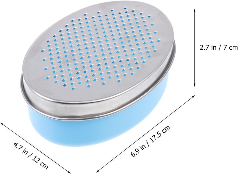Handheld Cheese Slicer and Shaver with Dual Stainless Steel Blades, Light Blue Oval Plastic Cheese Cutter for Kitchen and Household Use, 2pcs Set - Image 2