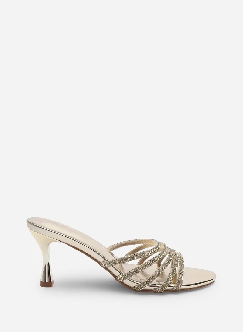Where's That From 'Ulani' Diamante Strappy Low Heeled Mules