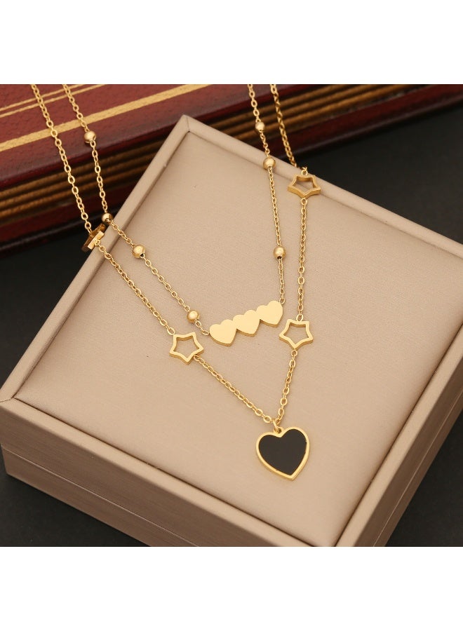 Zoria  Royale Zoria Royale Gold-Tone Black Heart & Star Jewelry Set - Image 5
