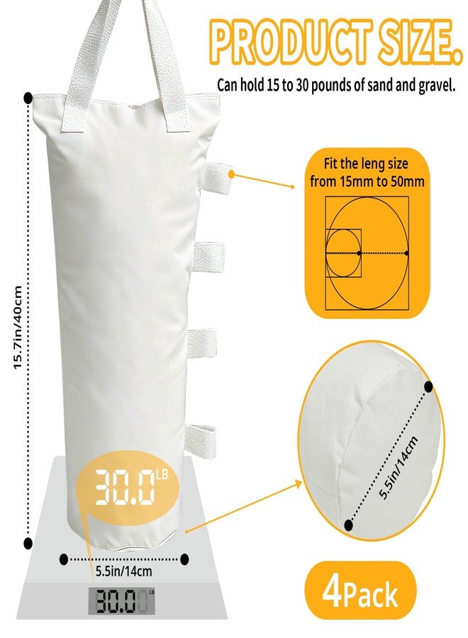 Ikerall Canopy Weights Bag Leg Weight for Pop up Canopy Tent, Sand Bags for Patio Umbrella Instant Outdoor Sun Shelter (White) - Image 2