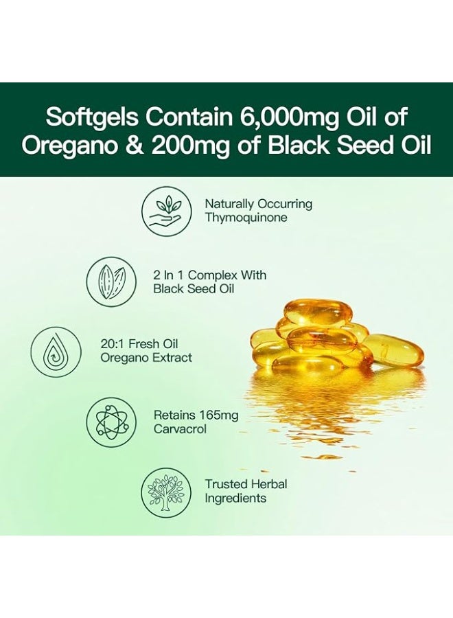 عش الآن زيت الأوريجانو مع زيت الحبة السوداء من VIVONU – كبسولات عضوية بالكارفاكرول والثيموكينون – دعم الهضم والمناعة والصحة – 300 كبسولة - Image 2