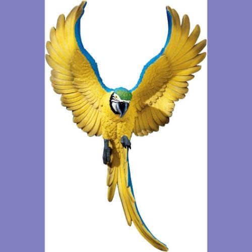 Design Toscano Flapping Macaw Bird Tropical Decor Wall Sculpture, 16 Inch, Polyresin, Full Color - Image 4