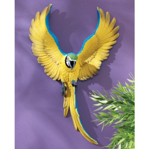 Design Toscano Flapping Macaw Bird Tropical Decor Wall Sculpture, 16 Inch, Polyresin, Full Color - Image 2