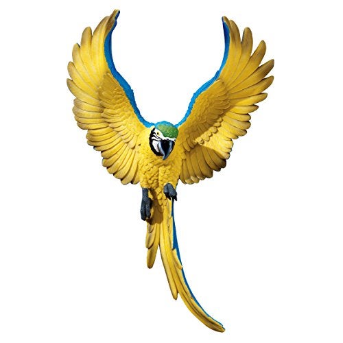 Design Toscano Flapping Macaw Bird Tropical Decor Wall Sculpture, 16 Inch, Polyresin, Full Color - Image 1