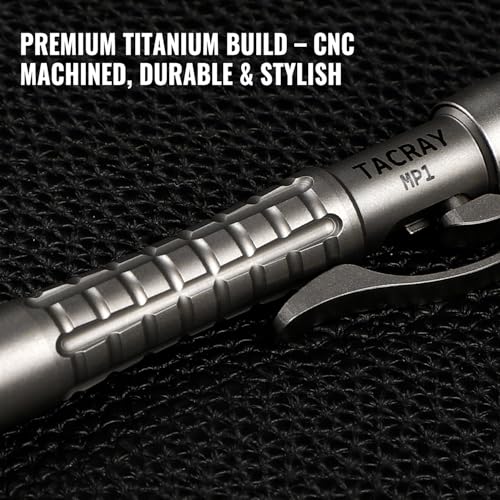 Tacray MP1 Titanium Multitool Pen – Mini EDC Pocket Pen with Replaceable Tool Heads, Box cutter, Tungsten Tip, Screwdrivers, Pencil & Stylus for Everyday Carry (Grey) - Image 3