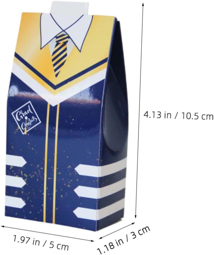 IDEANATEGRATE Graduation Paper Candy Box with Blue Graduation Cap Design 50pcs Party Favor Boxes - Image 2