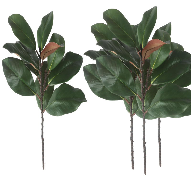 COTSEN 4 Pcs Artificial Magnolia Leaves Branches 22inch 3D Fake Magnolia Leaves Plant for Office Family Indoor Outdoor Decor - Image 1