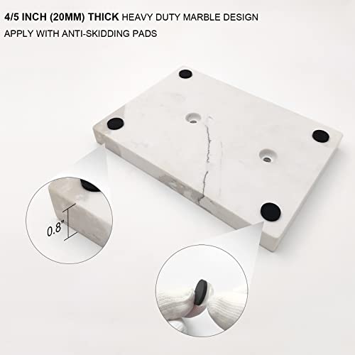 Gzila Free Standing Toilet Paper Holder Stand with Reserve, Heavy Weighted Marble Base Design, Bathroom Stands Tissue Rolls Holder, 304 Stainless Steel Brushed Nickel - Image 5