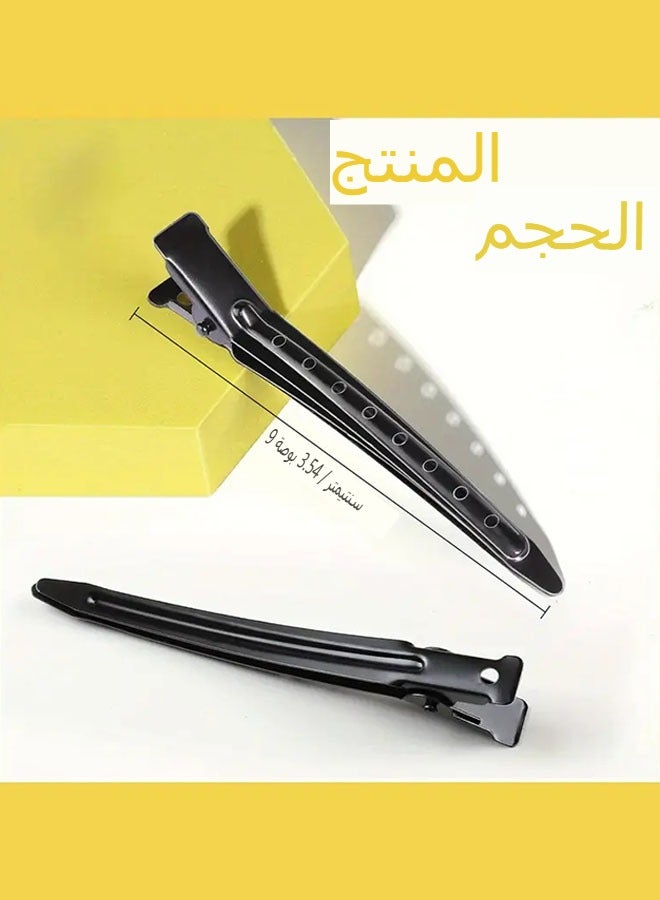 مشابك شعر معدنيه，20 قطعة مقاطع شعر بطة معدنية ، مجموعة 9 سم للنساء ، دبابيس شعر أسود غير قابلة للانزلاق لتصفيف الشعر للشعر الطويل ، ومقاطع الشعر متعددة الاستخدامات ، مقاطع بطة التمساح لتصفيف الشعر ، تلوين الشعر - Image 2