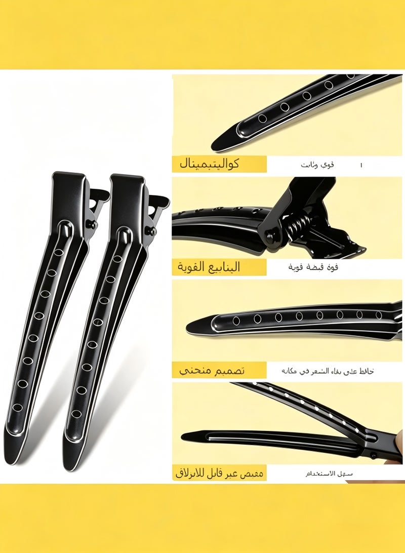20 Pieces Metal Duck Bill Hair Clips Set 9cm for Women, Black Non-Slip Hairpins for Hairpins for Long Hair, Multi-Use Curler Clips Hair Accessories Alligator Duck Bill Clips for Hair Styling, Hair Coloring - Image 4