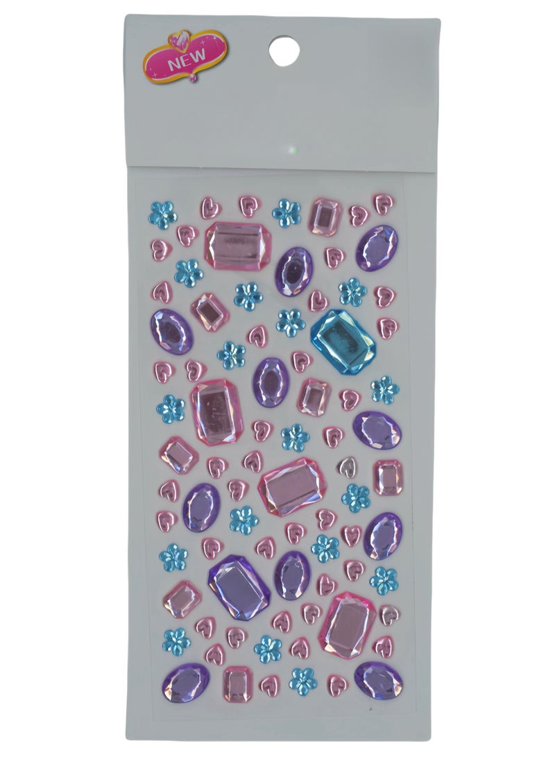 ملصقات ألماس كريستالية ملونة ومتعددة الأشكال ملصقات ثلاثية الأبعاد للأطفال ديكور ذاتي الصنع ملصقات مجوهرات ذاتية اللصق ملصقات ألماس ملونة - Image 1