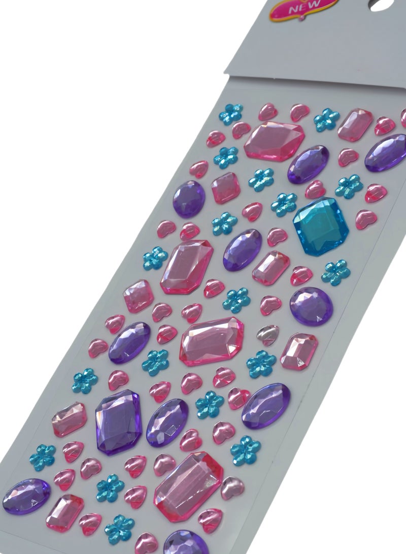 ملصقات ألماس كريستالية ملونة ومتعددة الأشكال ملصقات ثلاثية الأبعاد للأطفال ديكور ذاتي الصنع ملصقات مجوهرات ذاتية اللصق ملصقات ألماس ملونة - Image 2