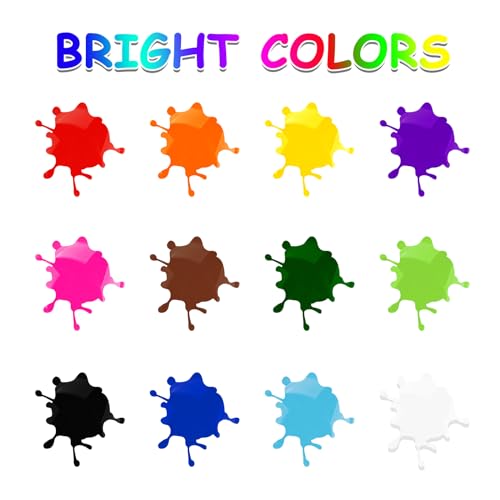 ABEIER Washable Finger Paint for Toddlers, Safe Non-Toxic, 12 x 2oz Vibrant Colors, Baby Safe Paint for Hand and Feet, Mess Free Art Supplies for Kids, Preschool Learning Gifts, Ages 1-3 4 5 6+ - Image 2